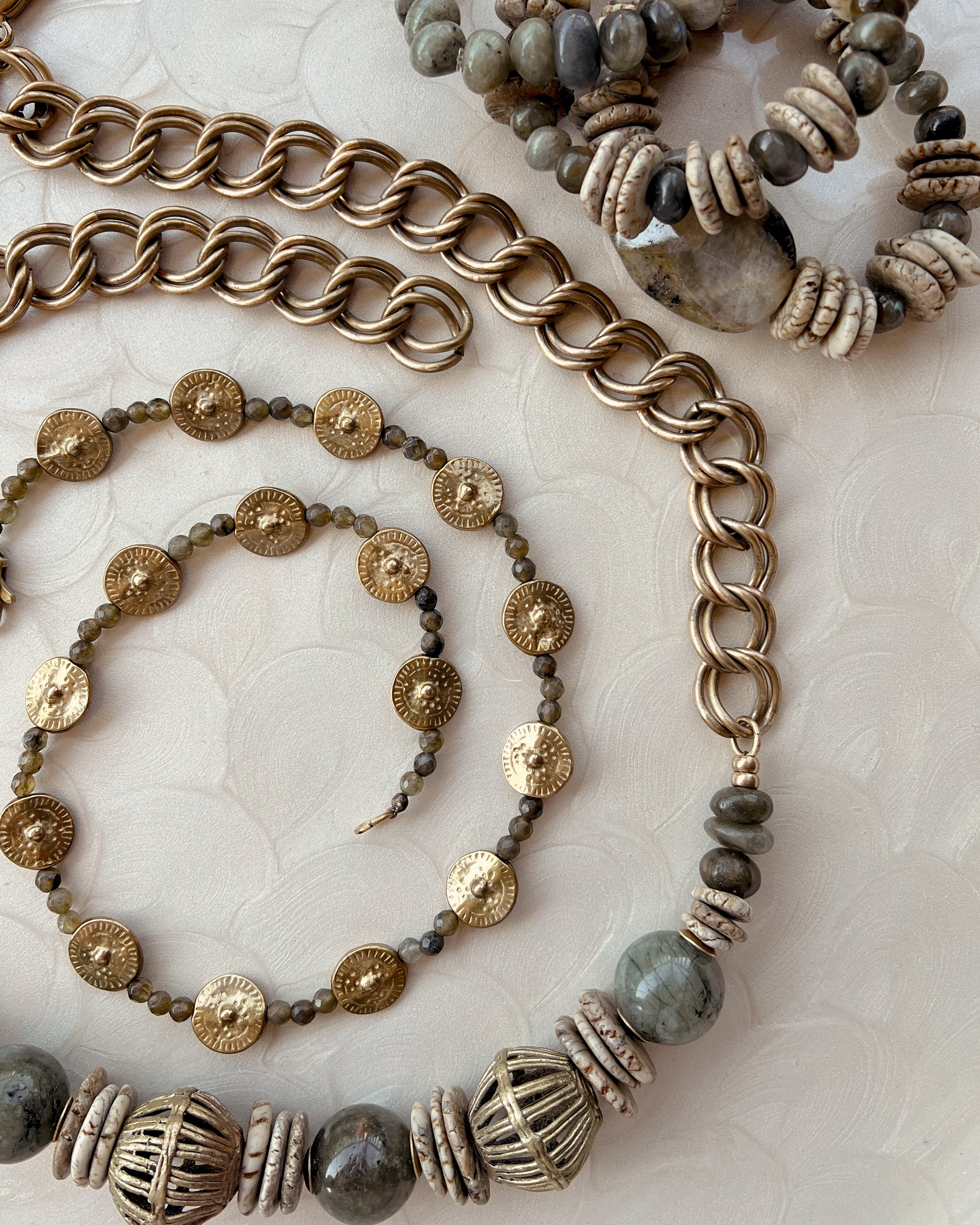 Labradorite & Brass Strand