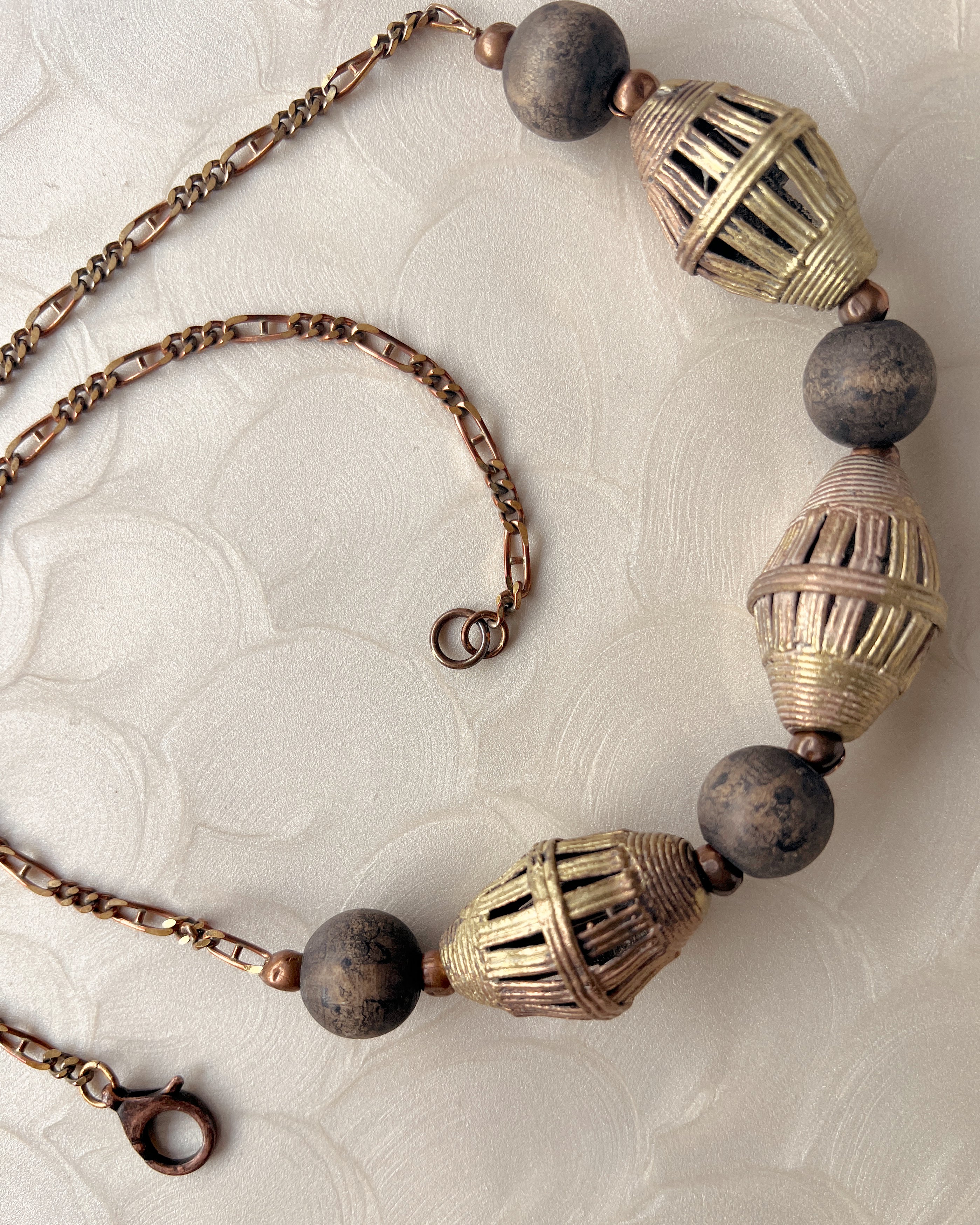Brass & Wood on Chain