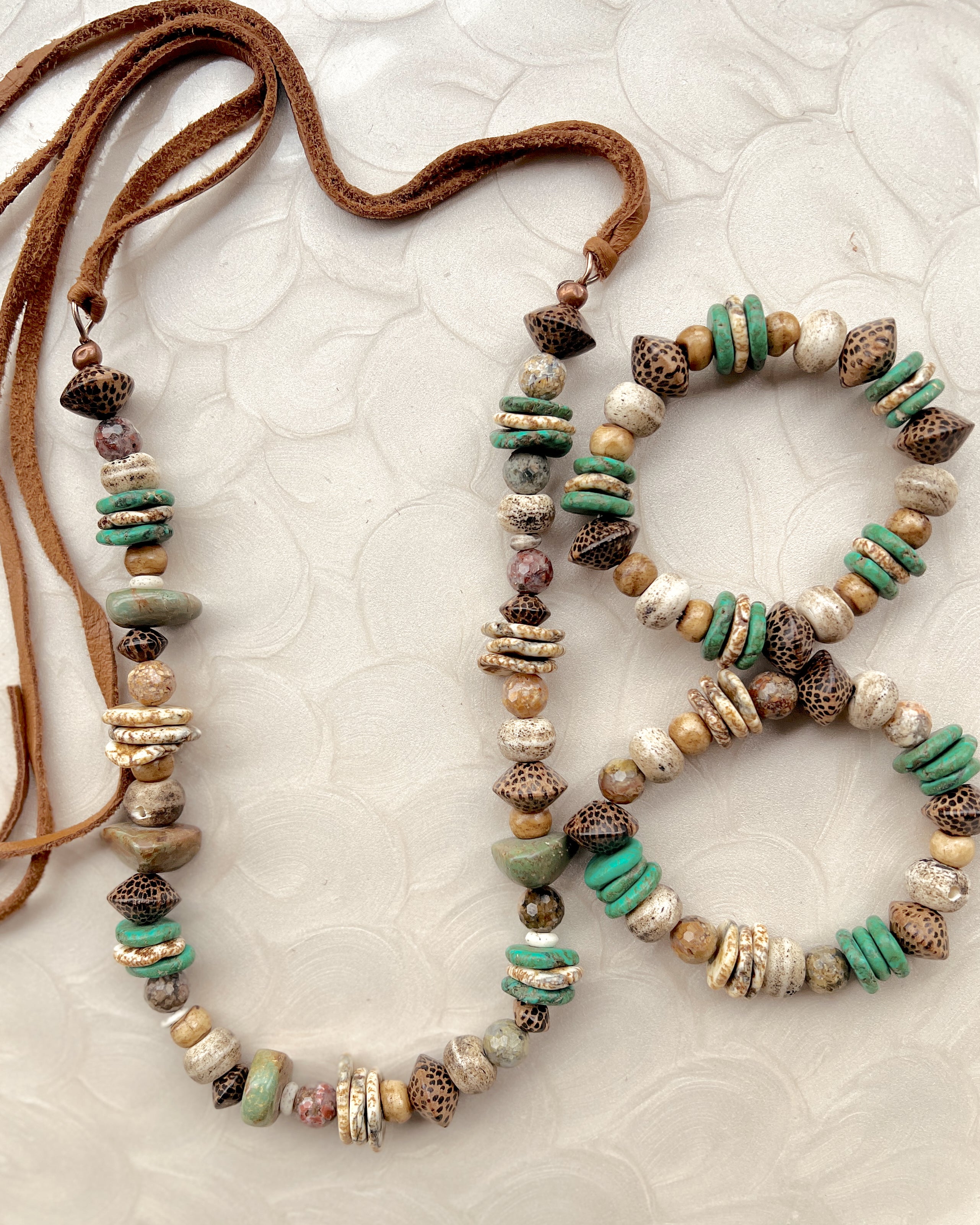 Turquoise & Wood Set