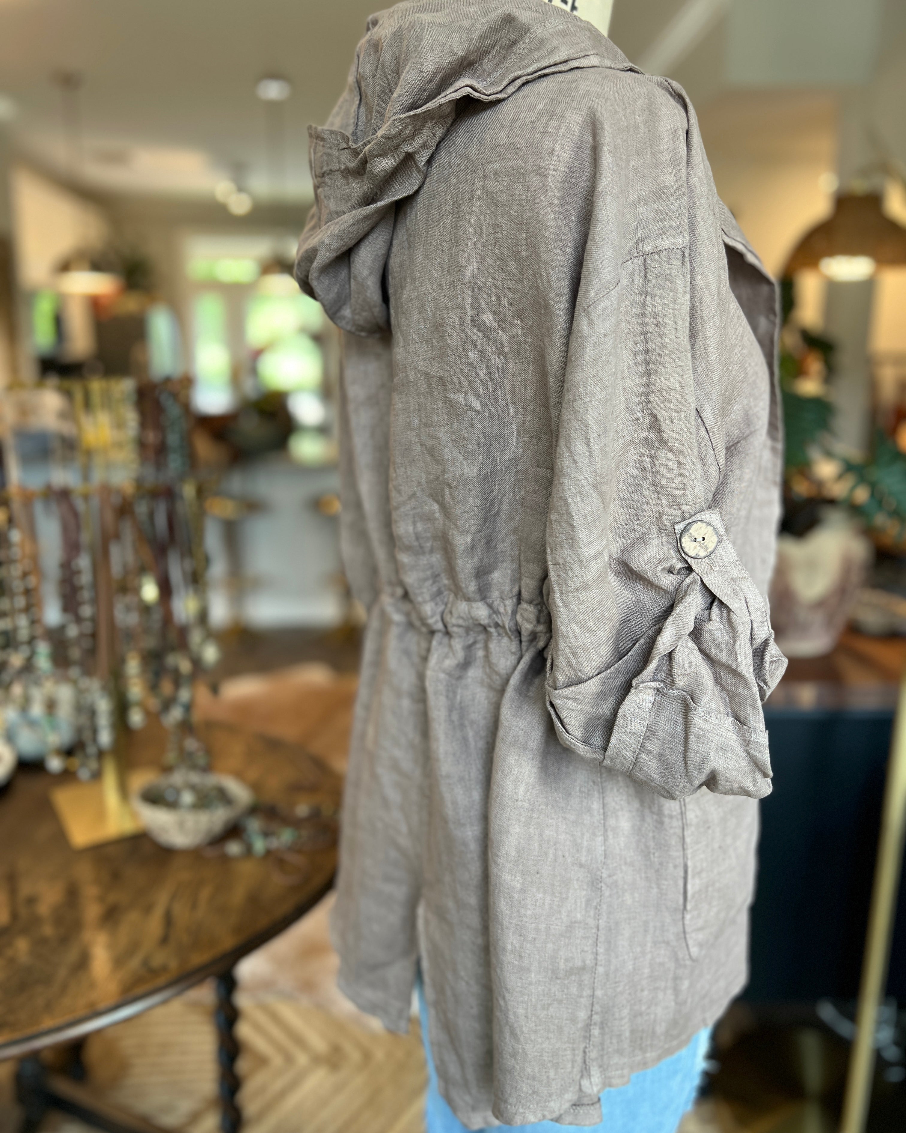 Hooded Summer Linen Jacket