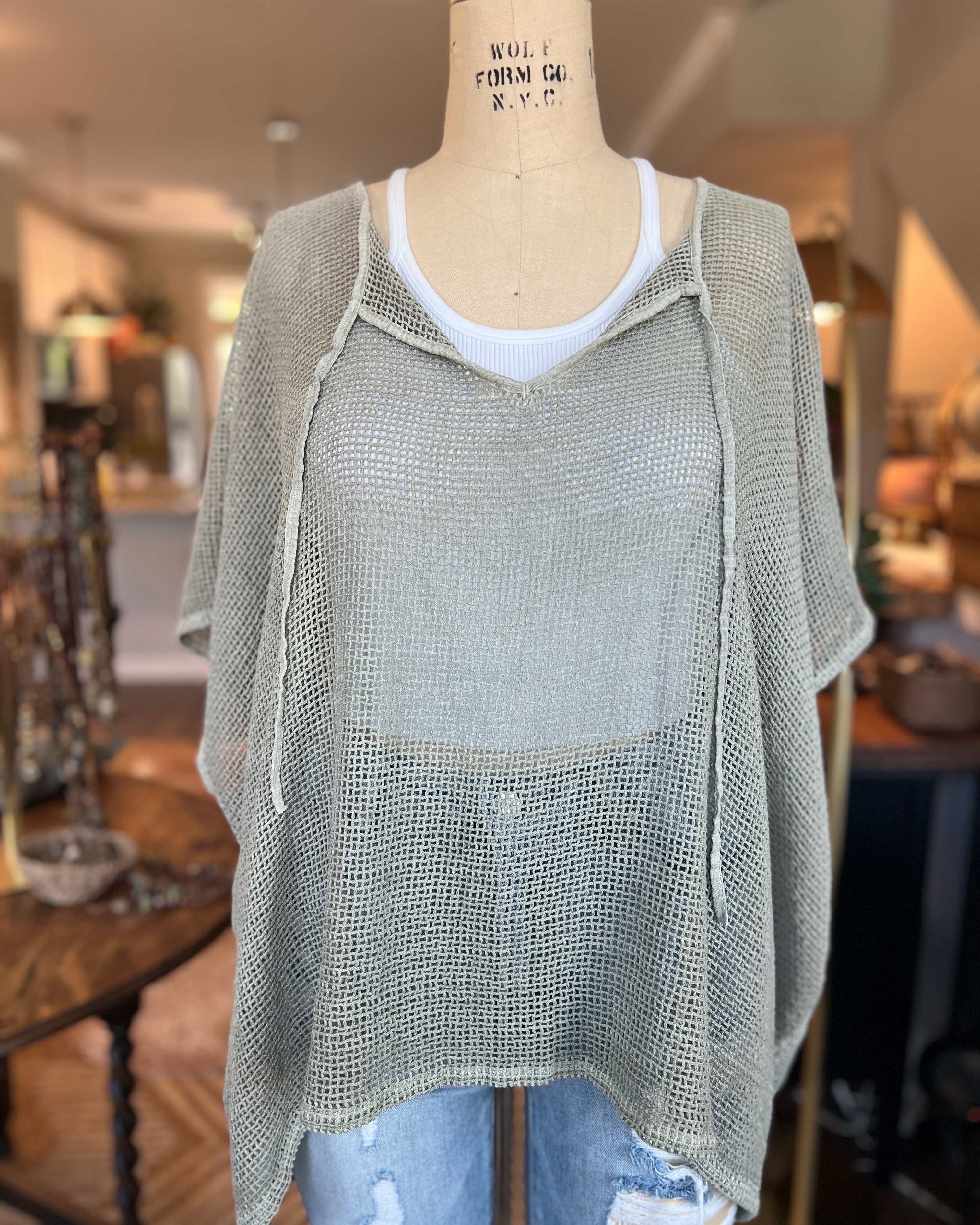 Oversized Mesh Poncho