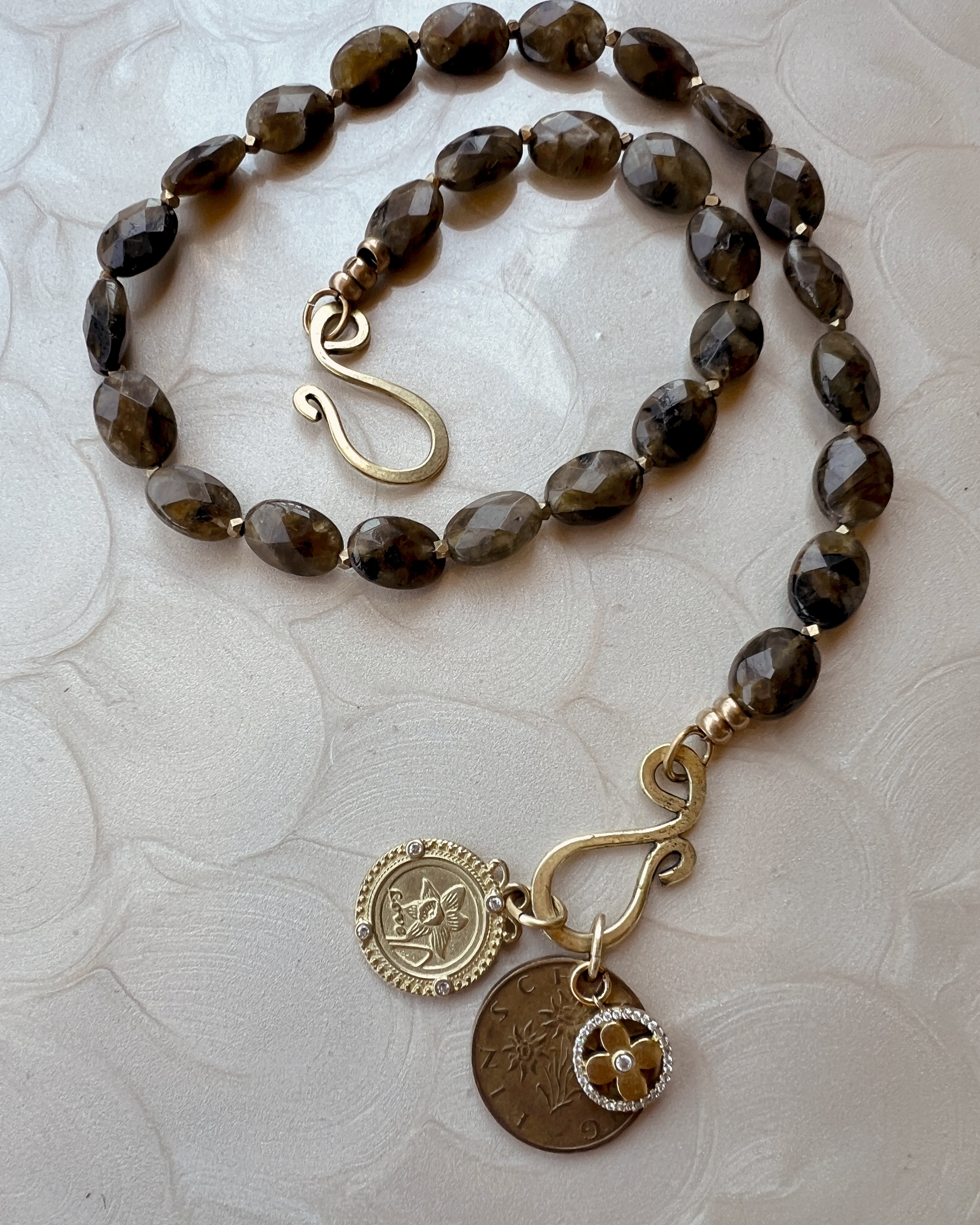 Labradorite Boho Flower Strand