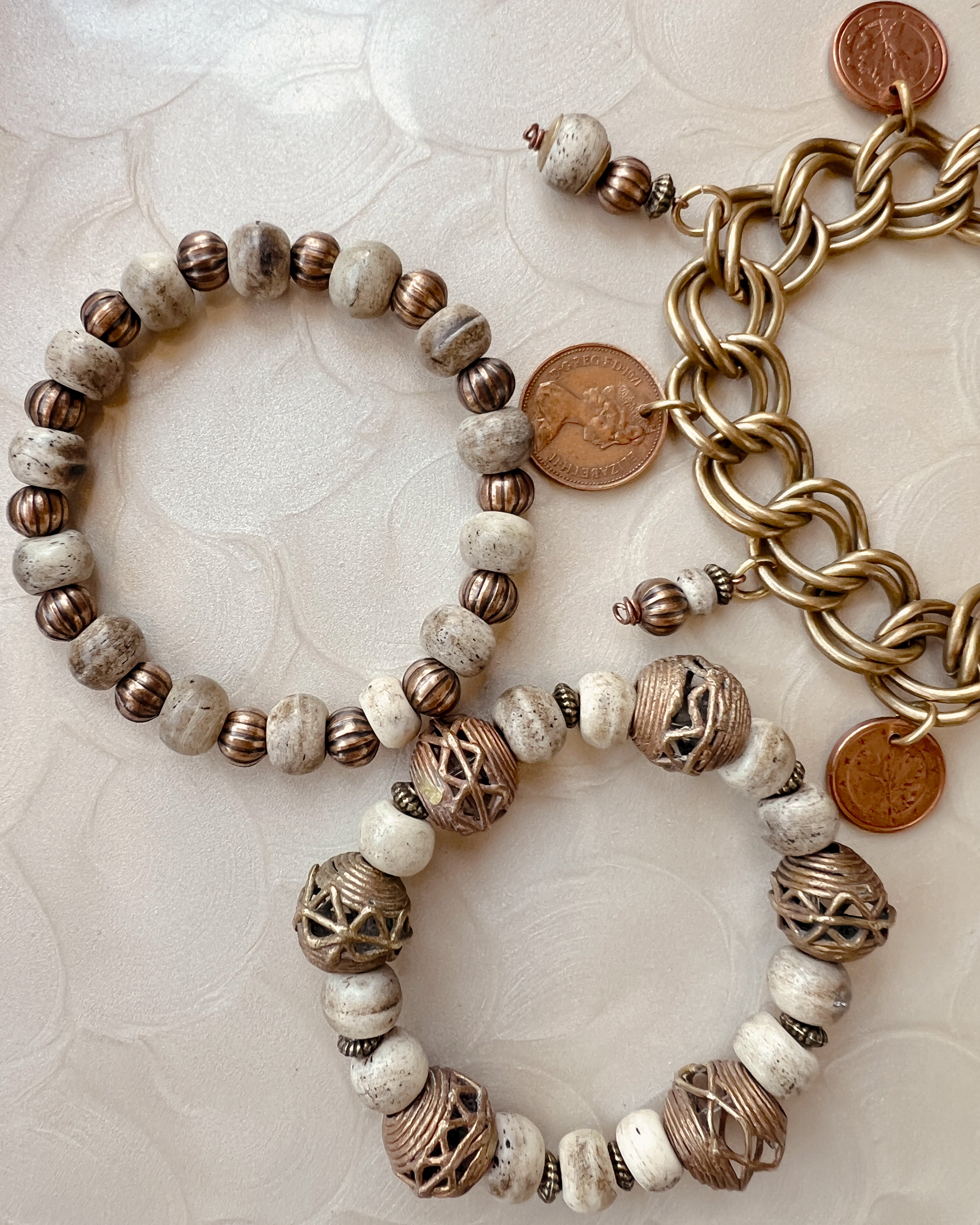 Cream & Brass Stack
