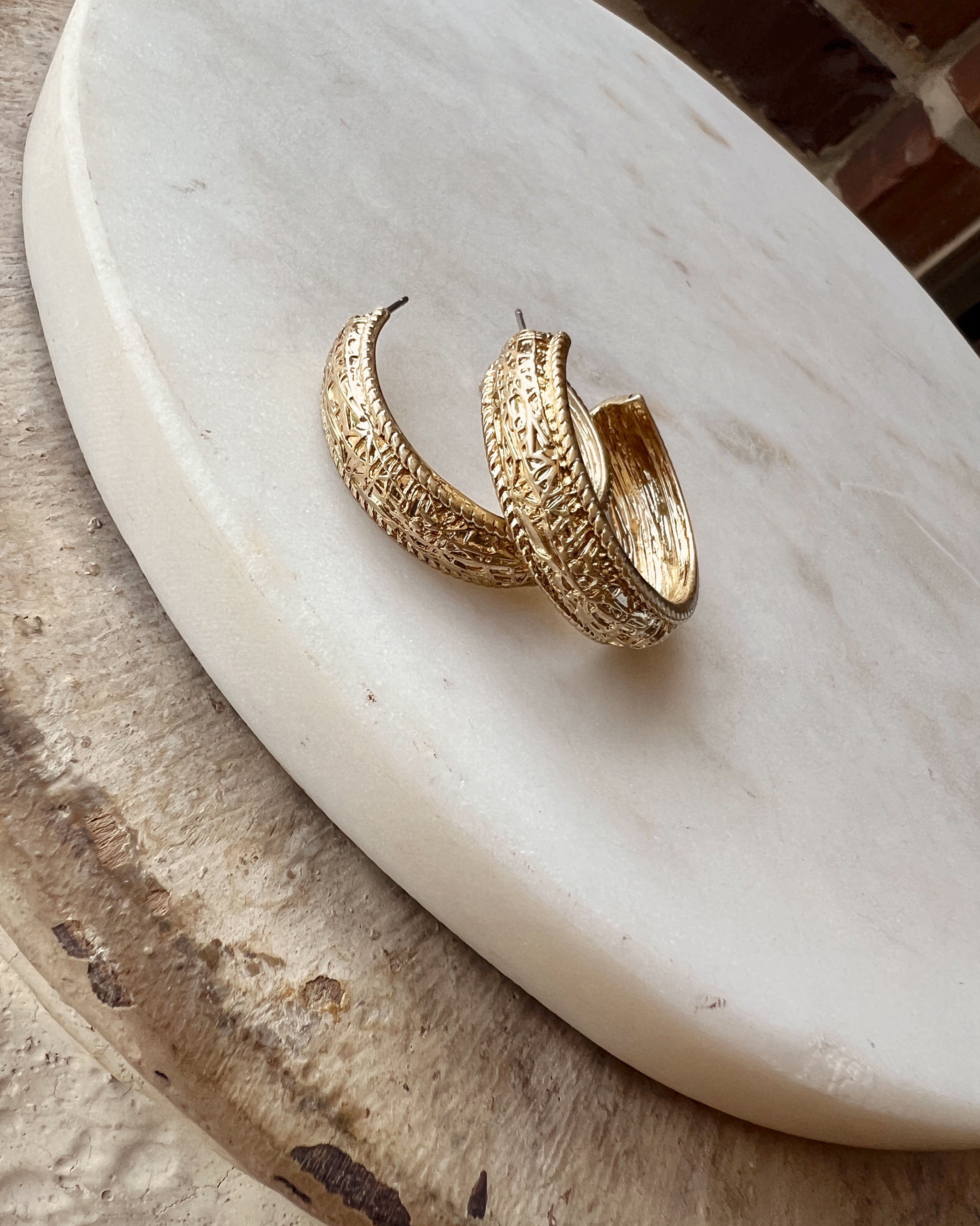 Etched Hoops Small