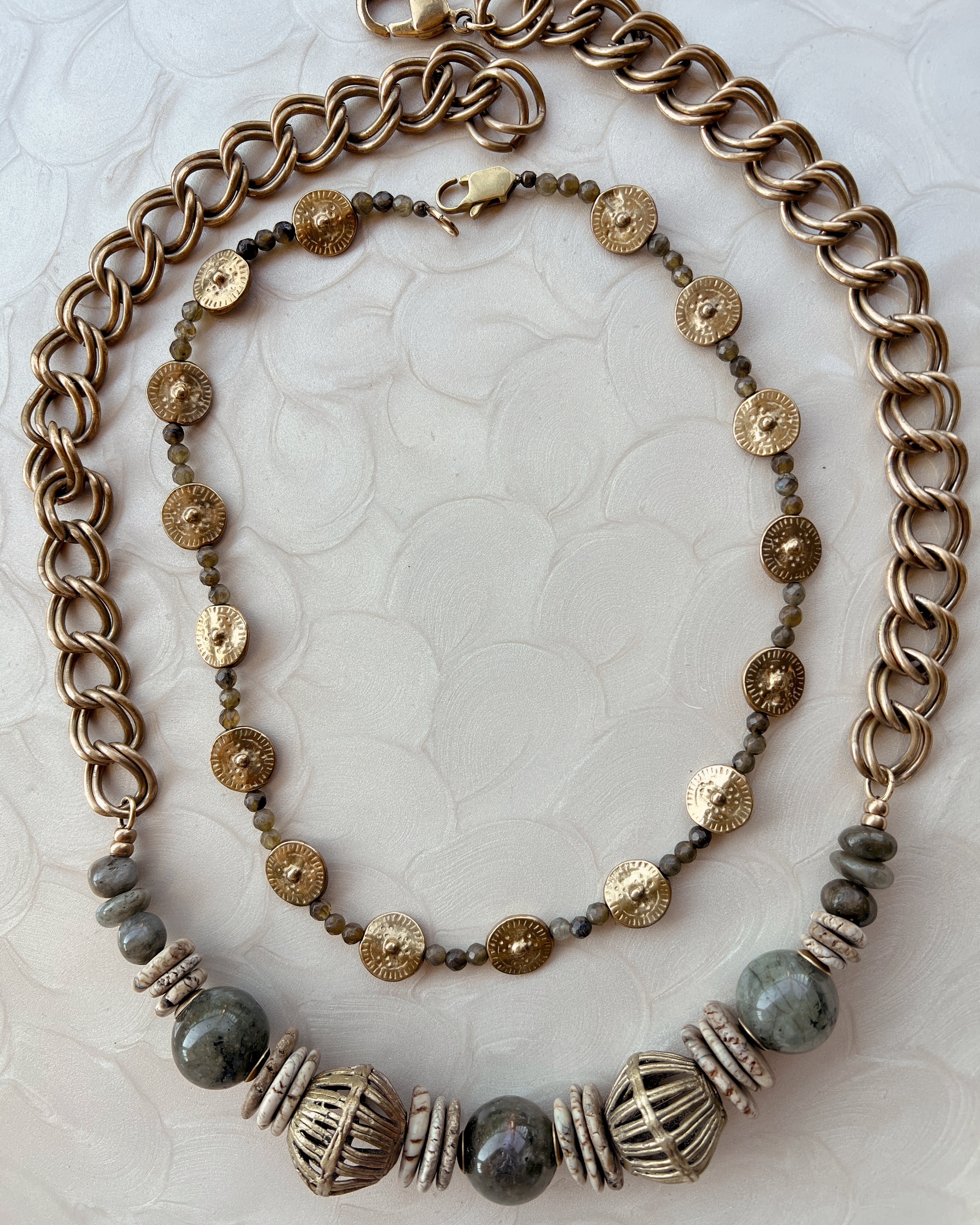 Labradorite & Brass Strand