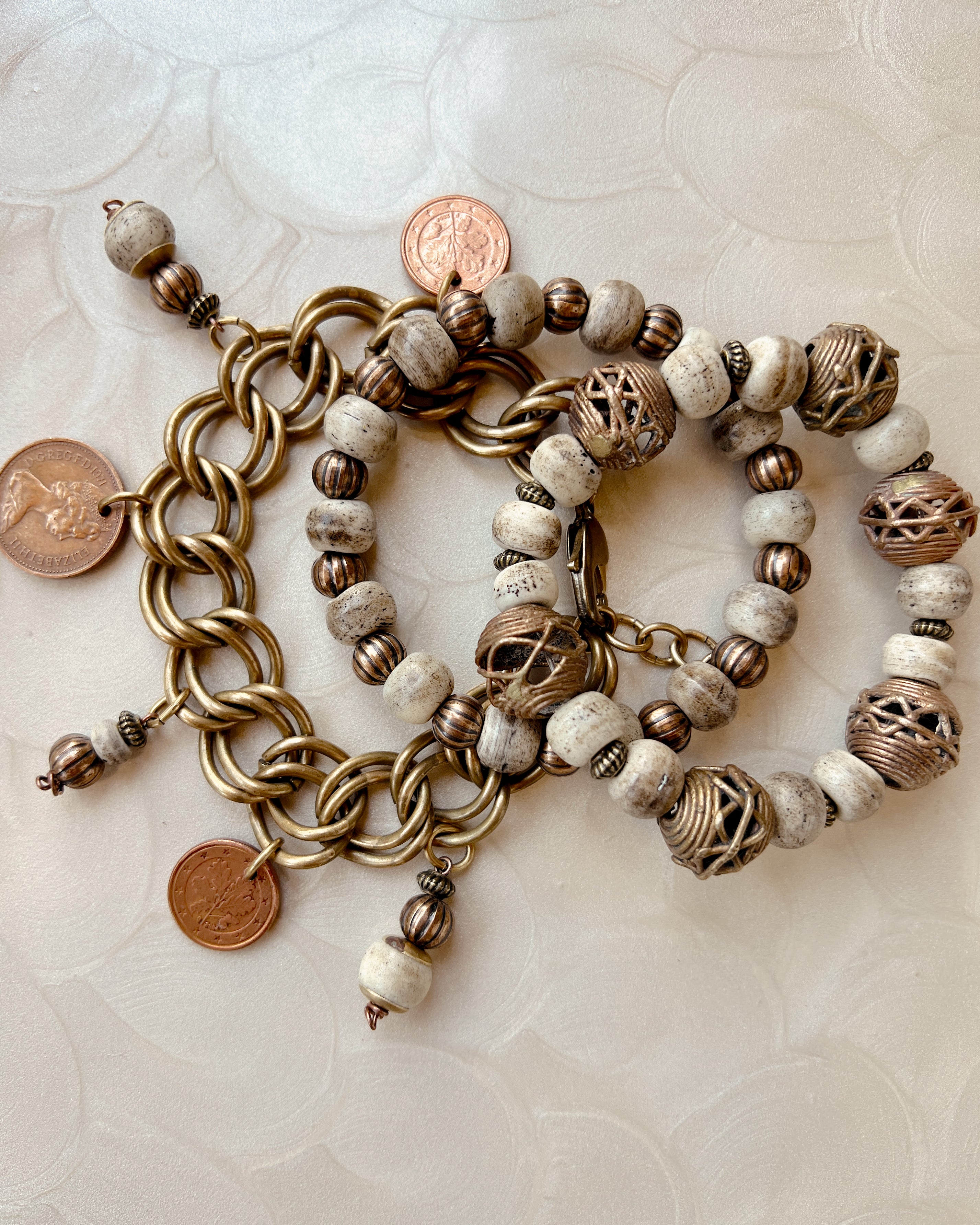 Cream & Brass Stack