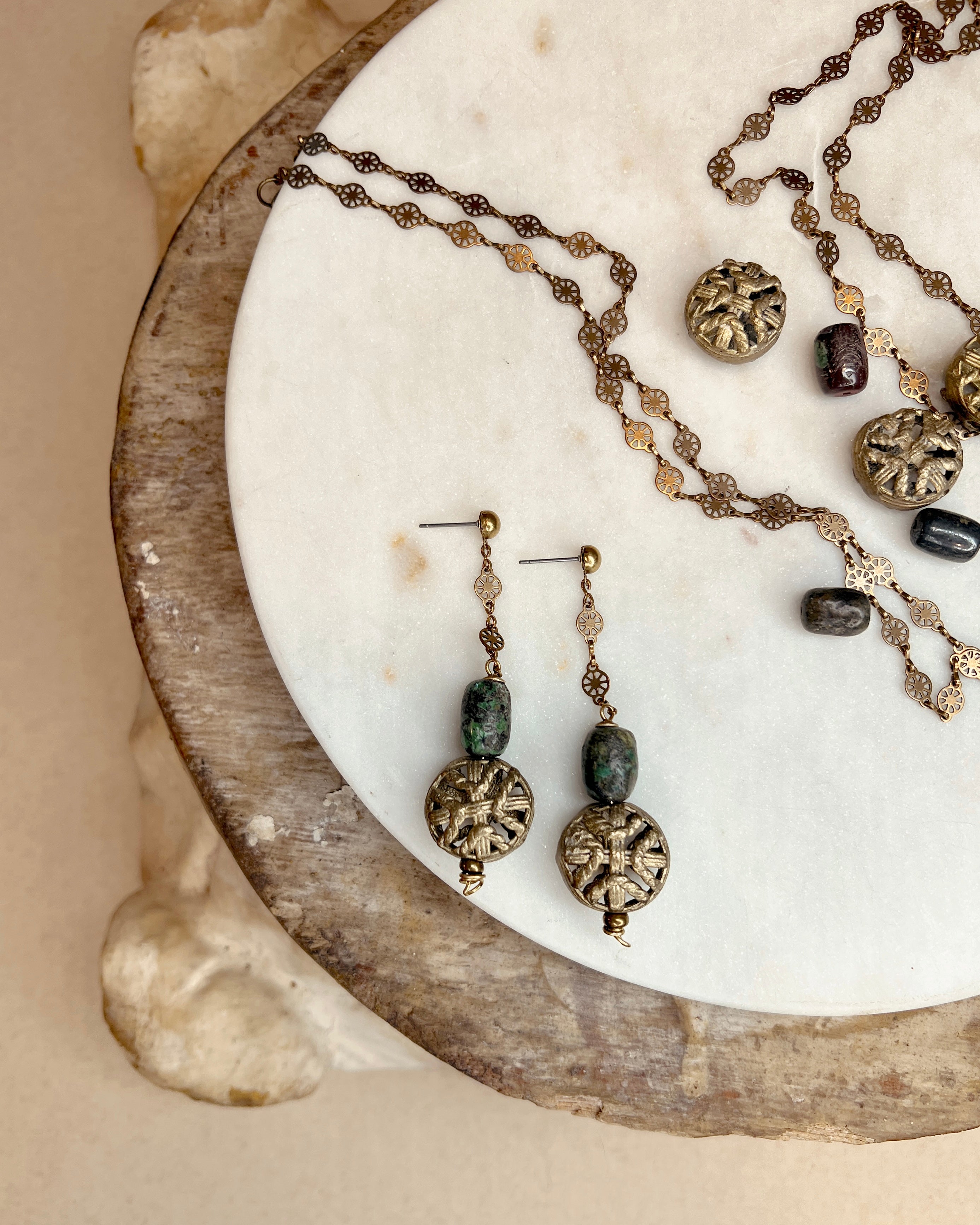 Vintage Brass Bead Dangle