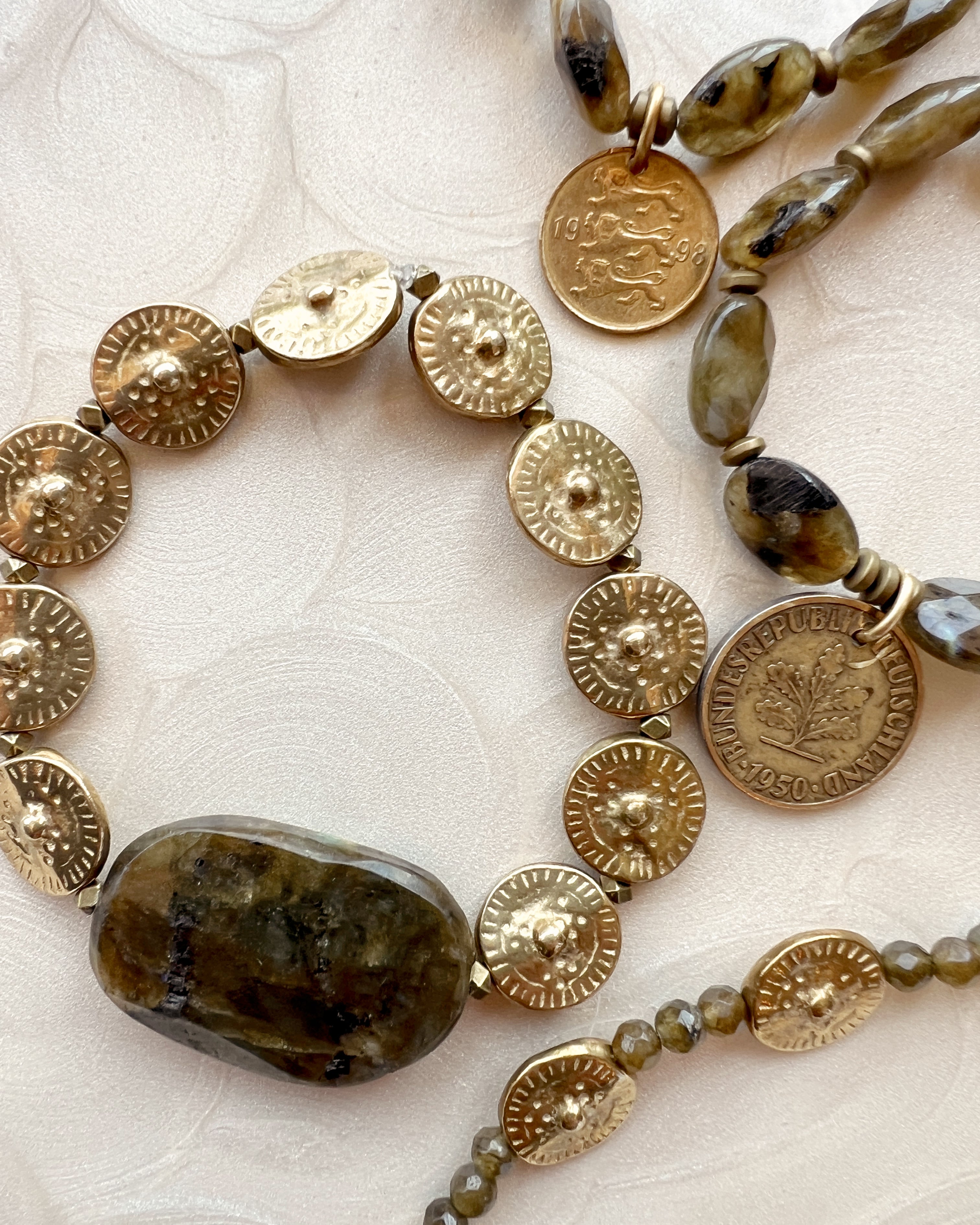 Labradorite & Brass Stack