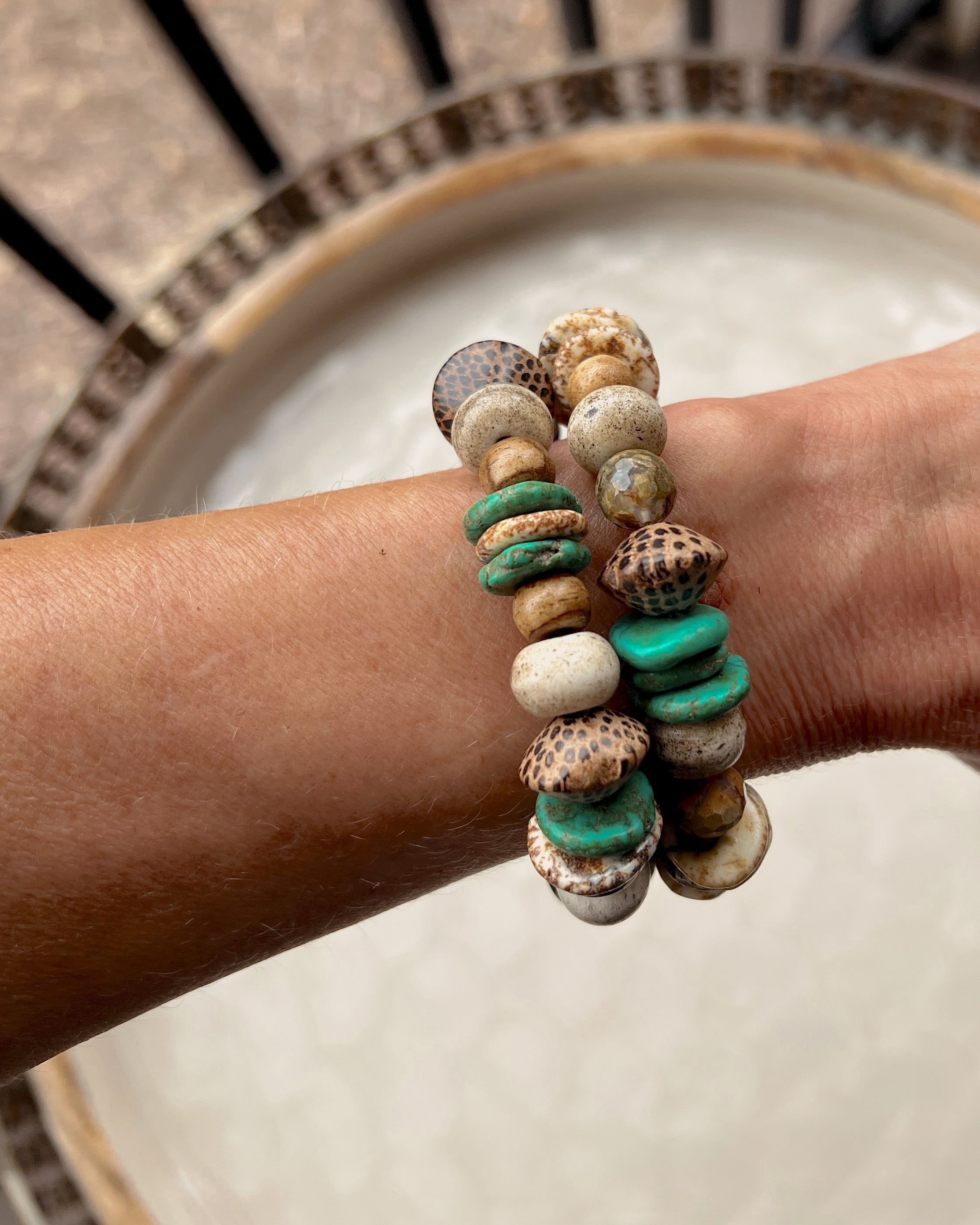 Turquoise & Wood Set