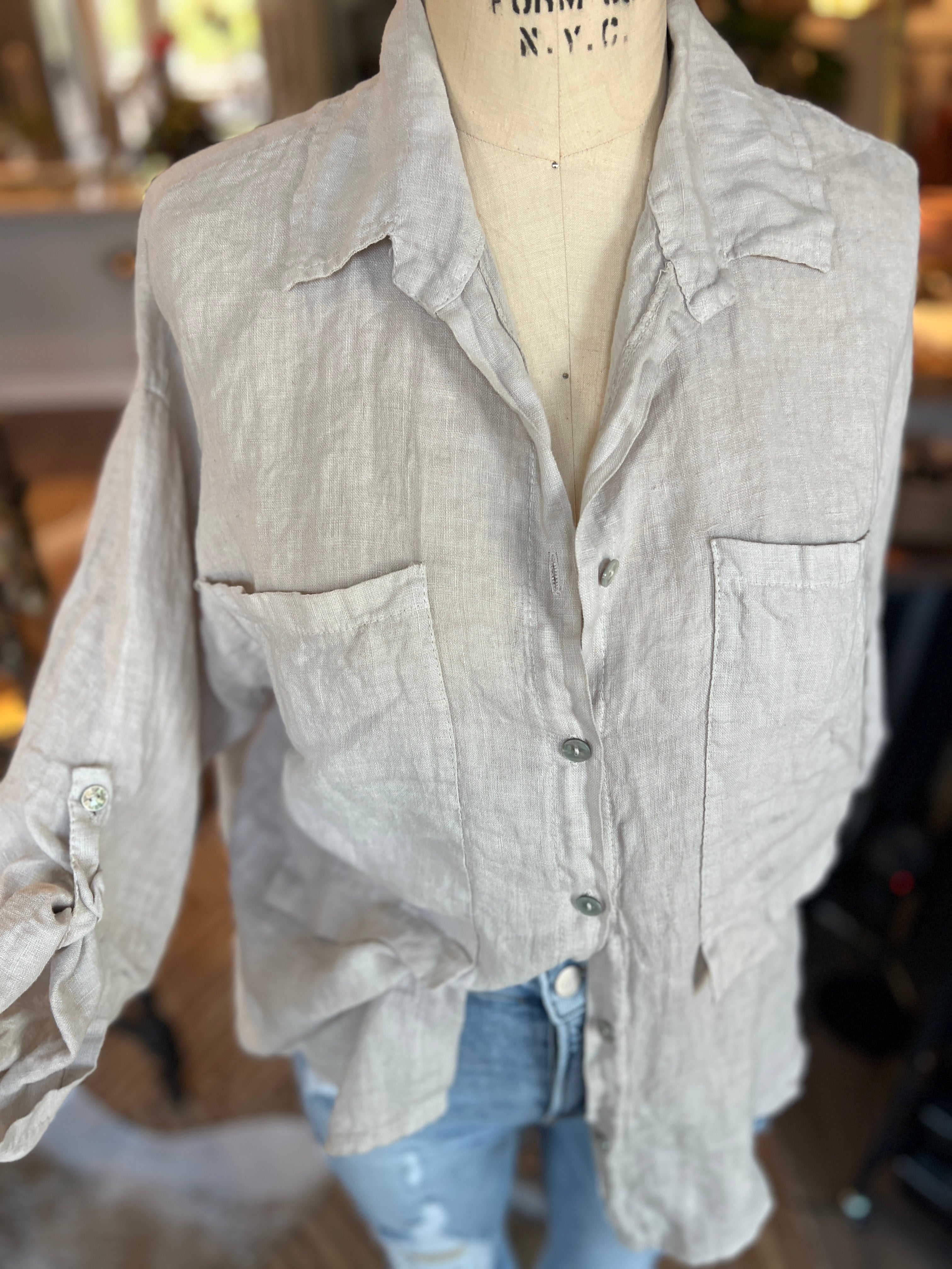 Large Pocket Linen Shirt