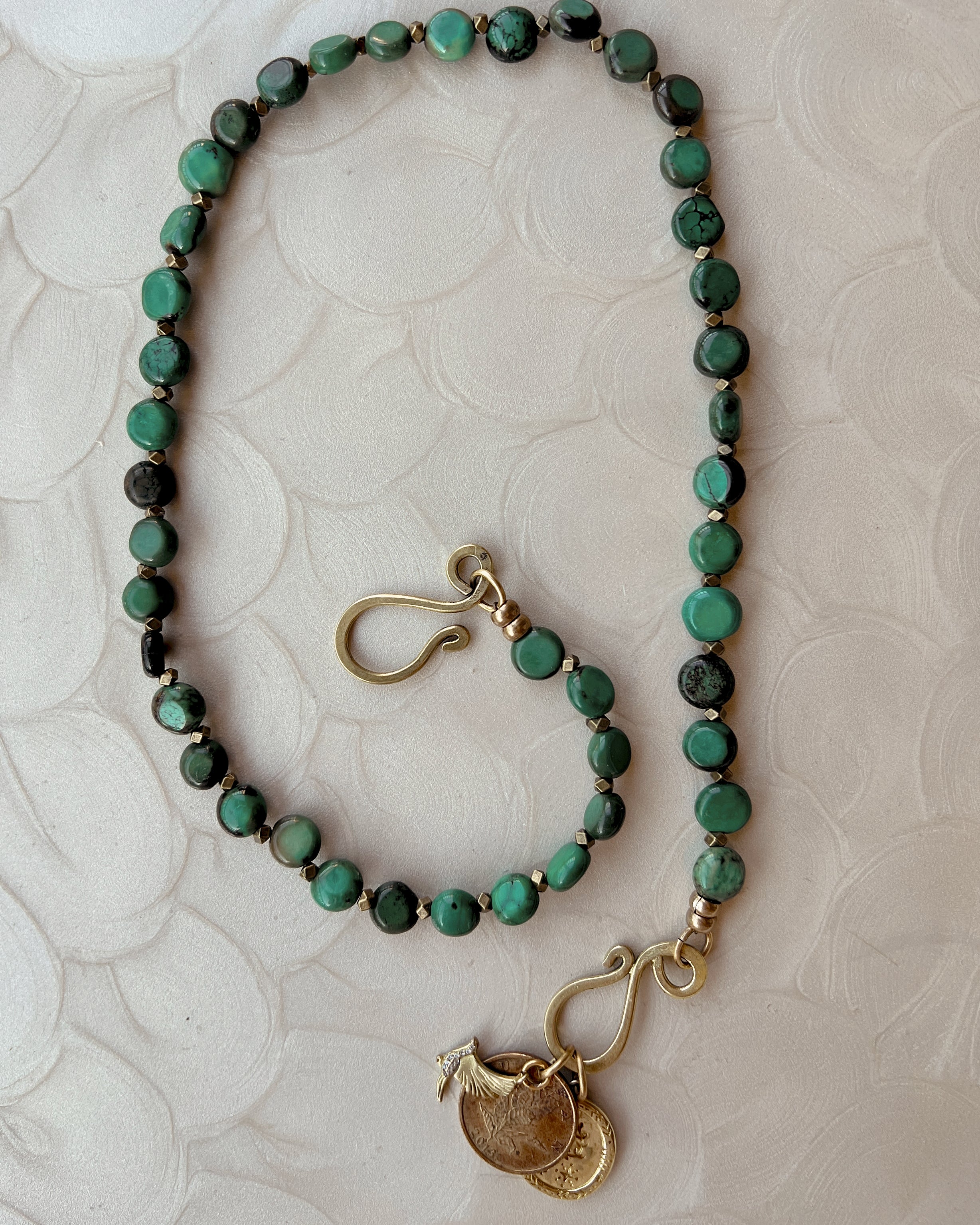 Turquoise Boho Coin Strand