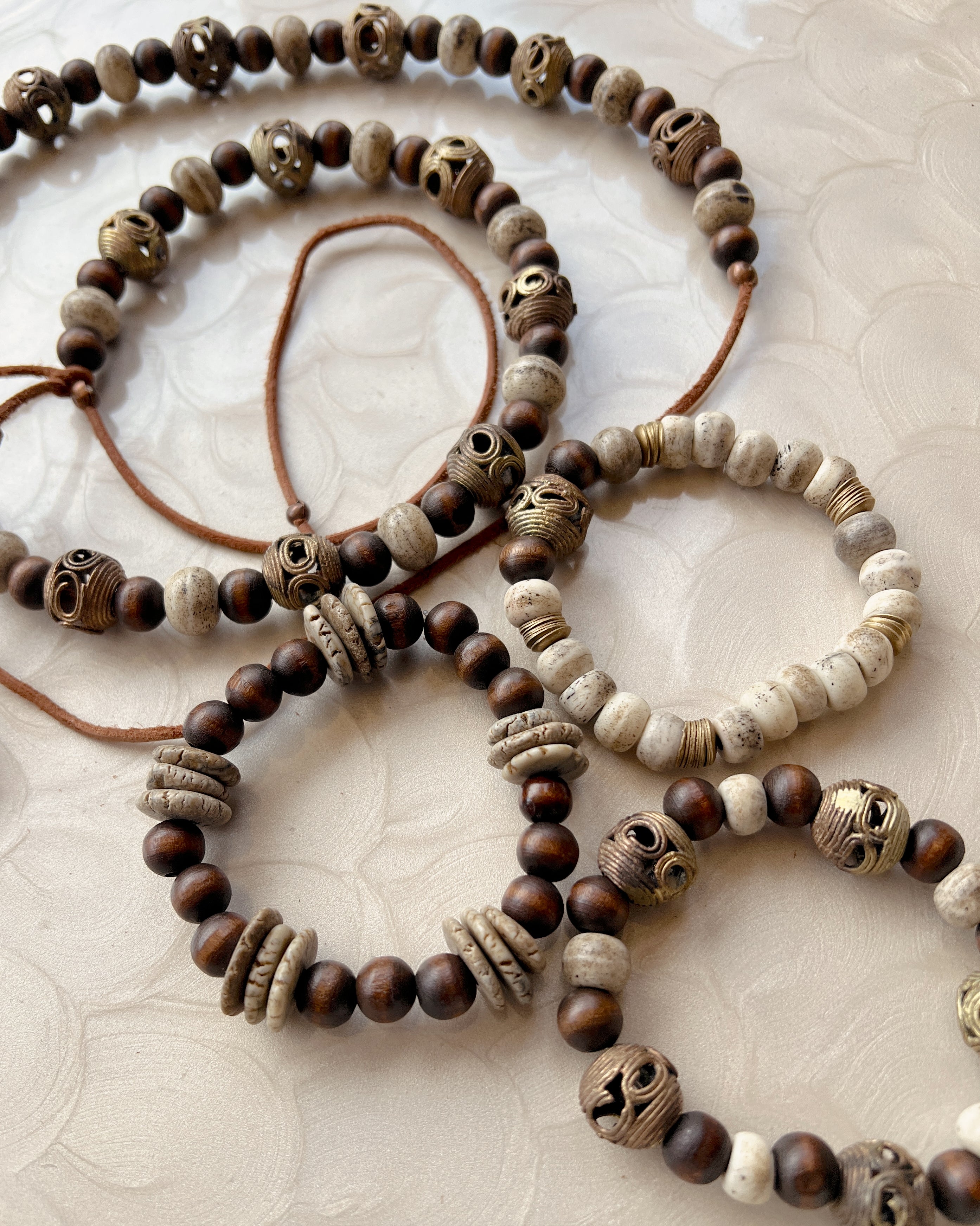 Wood, Bone & Brass Set