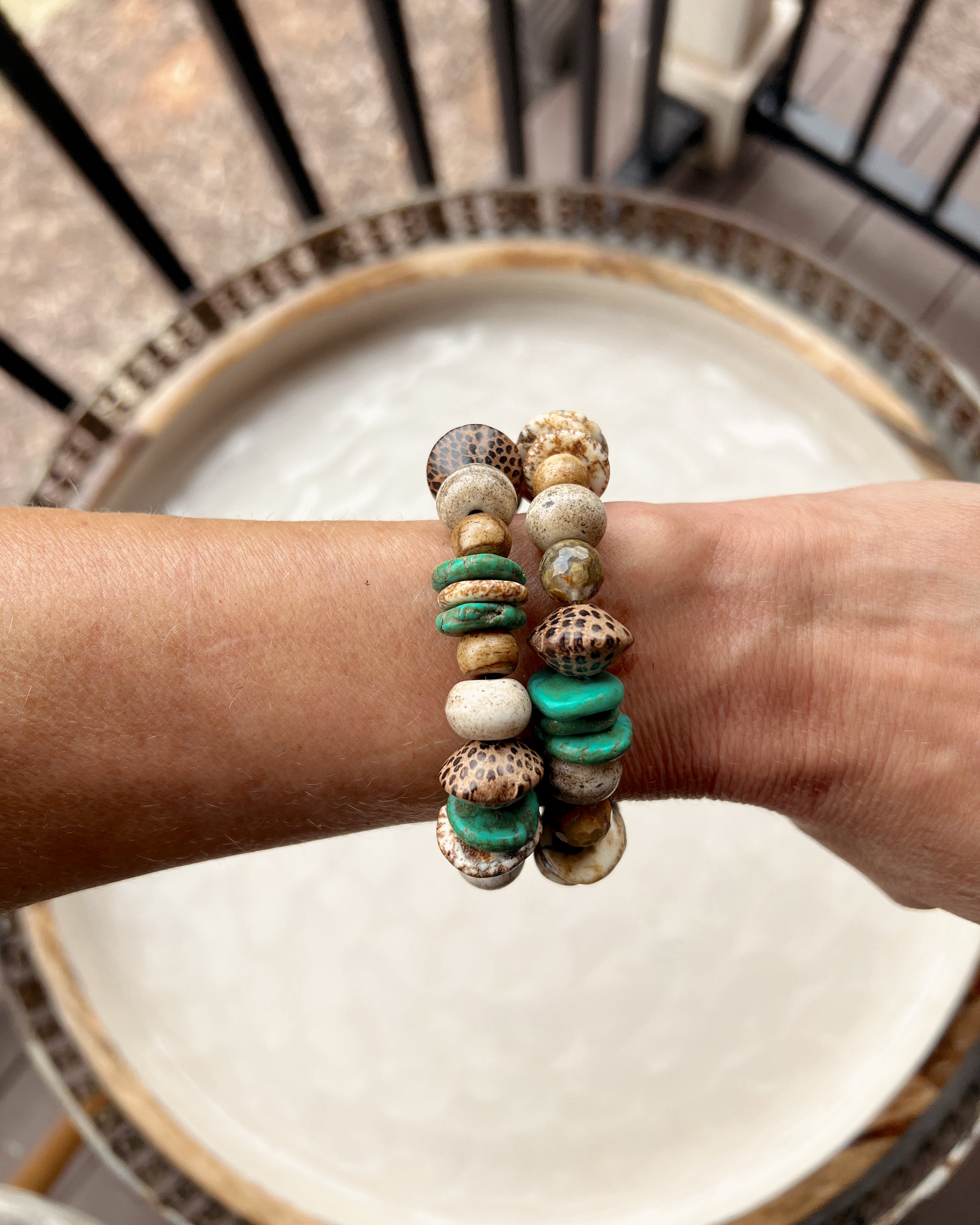 Turquoise & Wood Set