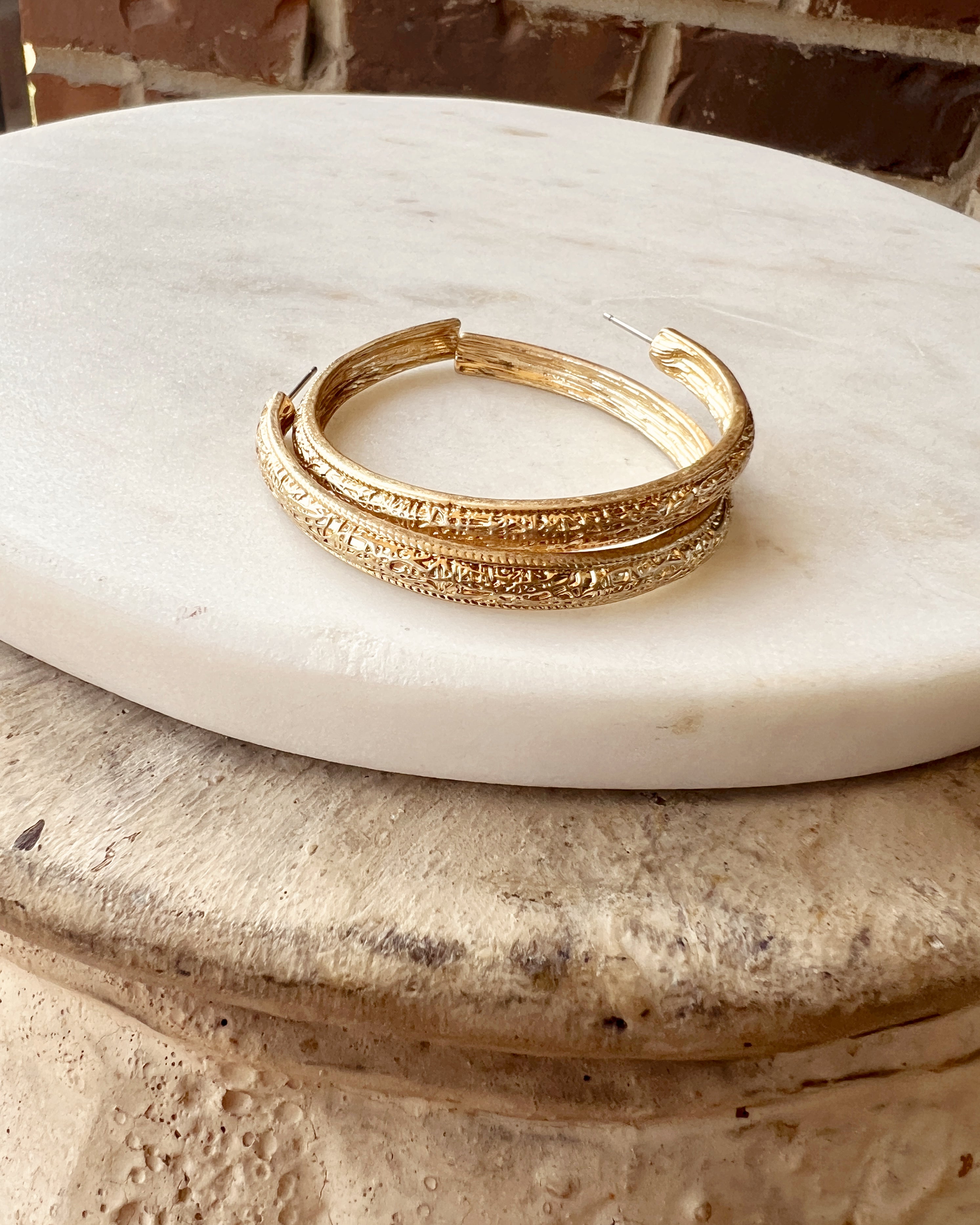 Etched Hoops Large